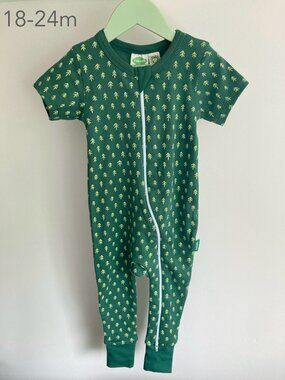 Parade 18-24 Months NWT Toddler Tree Green Short Sleeve Zip Sleeper Romper